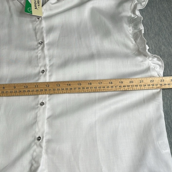 Hester & Orchard Women's Classic White Button-Up Blouse size M - Picture 7 of 7